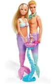 STOREMAX Steffi Love Mermaid Family giydirilebilir oyuncak bebekler, hamile deniz kızı ve damat - 1