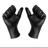 ELMAS DOKULU SİYAH KALIN HİJYENİK NİTRİL ELİDVEN LARGE 50 ADET - 1