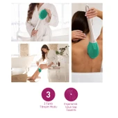 House Pratik HP87 Şarjlı Silikon Duş Fırçası 3 Mod Titreşimli Vücut Temizleme Fırçası Yeşil - 2