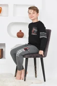 Erkek Çocuk Arkası Baskılı %100 Pamuk İnterlok Kumaş Pijama Takımı 12348 thumbnail 10