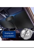 Cbtx Araba Güneşliği Yaz Ön Cam Güneş Koruyucu Isı Yalıtımı Katlanır Araba Güneşlik Perdesi 145x70 Cm Titanyum Gümüş - 5
