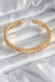 316L Çelik Gold Renk Dorika Model Kadın Bileklik - TJ-BB5780 - 1
