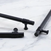 Mobilya Mutfak Çekmece Dolap Dolabı Kapak Kulbu Kulpu Kulpları (128 mm - 12.8 cm) Siyah Metal thumbnail 3