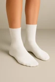 Kadın Beyaz Pamuklu Soket Çorap 5’li Paket thumbnail 2