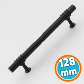 Mobilya Mutfak Çekmece Dolap Dolabı Kapak Kulbu Kulpu Kulpları (128 mm - 12.8 cm) Siyah Metal thumbnail 1