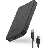 Baseus Mgsafe Mini 20W 5.000 Mah Kablosuz Şarjlı Powerbank Siyah thumbnail 3