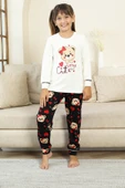 Kız Çocuk Ayıcık Baskılı %100 Pamuk İnterlok Kumaş Pijama Takımı 12347 thumbnail 10