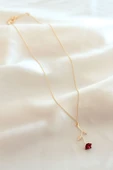 Kırmızı Gül Figürlü Kolye - TJ-BKO6392 - 2