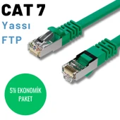 5 adet 3 Metre IRENIS CAT7 Kablo Yassı FTP Ethernet Network LAN Kablosu thumbnail 4