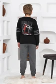 Erkek Çocuk Arkası Baskılı %100 Pamuk İnterlok Kumaş Pijama Takımı 12348 thumbnail 8