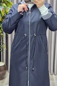 Kadın Tesettür Giyim Büyük Beden Fransız Boy Mevsimlik Trençkot thumbnail 2