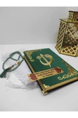 İsimli Kadife Kuranı Kerim Orta Boy(16X24)(zümrüt Yeşili )tesbih, Ayraç, Namaz Örtü Seti thumbnail 2