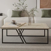 Verona İkili Orta Sehpa – Modern Tasarım Metal Ayaklı Sehpa Seti - 2