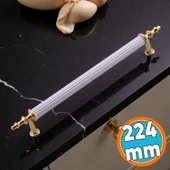Mobilya Kulp Modern Dayanıklı Dolap Çekmece Kulbu Dekoratif Mobilya Aksesuarı Beyaz Gold 224mm Metal thumbnail 1