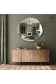 CG HOME Asimetrik Ayna, Duvar Aynası, Konsol Aynası, Pinterest Ayna, Holl Aynası, Çerçeveli Ayna, Gold thumbnail 3