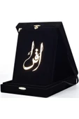 Kuranı Kerim Orta Boy Kadife Kutulu Siyah Hat:muhammed Abay - thumbnail 4