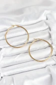 316L Çelik Gold Renk 45 mm Halka Kadın Küpe - TJ-BKP11227 - 1