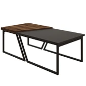 Verona İkili Orta Sehpa – Modern Tasarım Metal Ayaklı Sehpa Seti - 4