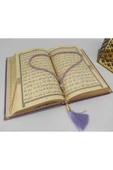 Isimli Kuran I Kerim Kadife Hayrat Neşriyat Ortaboy (16X24)(LİLA) Tesbih Seti thumbnail 3