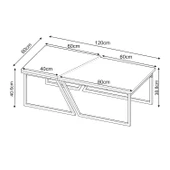Verona İkili Orta Sehpa – Modern Tasarım Metal Ayaklı Sehpa Seti - 5