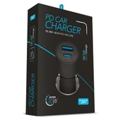 Powerway CC34 30W PD + QC 3.0 Çift Çıkışlı Metal Araç Çakmaklık Hızlı Şarj Aleti Cihazı thumbnail 3