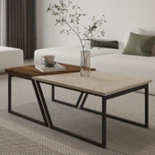 Verona İkili Orta Sehpa – Modern Tasarım Metal Ayaklı Sehpa Seti - 6