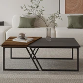 Verona İkili Orta Sehpa – Modern Tasarım Metal Ayaklı Sehpa Seti - 2