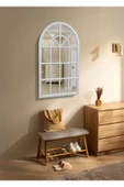 CG HOME Pencere Model, Ayna, Duvar Aynası, Salon Aynası, Dressuar Aynası, Ahşap Lake Boyalı, Beyaz thumbnail 6