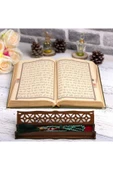 Hediyelik Kur'an-ı Kerim Kadife K.yeşil Tespihli Ah.kutu Orta B. thumbnail 3