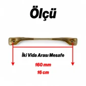 Mobilya Çekmece Mutfak Dolabı Dolap Kapak Kulpları Kulb Metal Mat Altın Gold Kulp 160 mm thumbnail 3