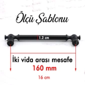 Mobilya Mutfak Çekmece Dolap Dolabı Kapak Kulpları Kulbu Kulpu 160 mm 160 cm Siyah Kulp Metal thumbnail 3