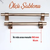 Mobilya Mutfak Dolap Kapak Çekmece Dolabı Kulpları Kulbu Kulpu Bronz Metal Kulp 160 mm-16 cm thumbnail 3