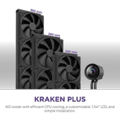 NZXT Kraken Plus 360 AIO LCD 360mm Siyah Sıvı İşlemci Soğutucusu RL-KN360-B2 thumbnail 2