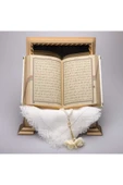 Şal Tesbih Kuran Hediye Set (HAFIZ BOY, KADİFE, BEYAZ) thumbnail 3