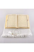 Şal + Seccade + Tesbih + Kuran Hediye Seti (orta Boy, Beyaz) thumbnail 3
