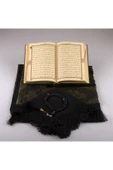 Şal Seccade Tesbih Kuran Hediye Seti (HAFIZ BOY, SİYAH) thumbnail 3