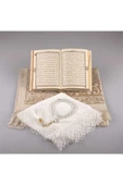 Şal Seccade Tesbih Kuran Hediye Seti (ÇANTA BOY, BEYAZ-1) thumbnail 3