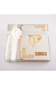 Şal + Tesbih + Kuran Hediye Seti (çanta Boy, Kadife, Beyaz) thumbnail 1