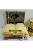 Isimli Kadife Kuranı Kerim Gold Sandık Lila Hafız Boy (14*20CM)ayraç,tesbih Seti thumbnail 3