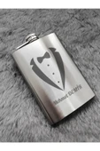Paslanmaz Çelik Cep Matarası Kişiye Özel Smokin Damat Temalı 9 Oz Çelik Cep Matarası 266 Ml Hediye thumbnail 3