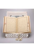 Tesbih Kuran Hediye Seti (ORTA BOY, ELİFVAV, GÜMÜŞ PLEKSİ, RAŞEL KUTU, KREM) thumbnail 4