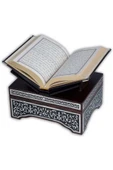 Kanat Sandıklı Siyah Kaplama Gümüş Kur'an-ı Kerim (çanta Boy) thumbnail 3