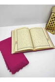 Kur'an­ı Kerim Hayrat Neşriyat Ortaboy (16x24)(fuşya Pembe, Mühürlü) Örtü Seti thumbnail 3