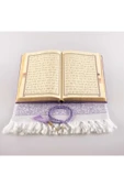 Seccade + Tesbih + Kuran Hediye Seti (orta Boy, Lila) thumbnail 3