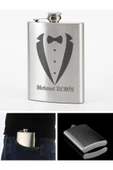 Paslanmaz Çelik Cep Matarası Kişiye Özel Smokin Damat Temalı 9 Oz Çelik Cep Matarası 266 Ml Hediye thumbnail 2