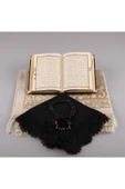 Şal Seccade Tesbih Kuran Hediye Set (ÇANTA B, KDF, SİYAH-1) thumbnail 3
