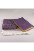 Şal + Seccade + Tesbih + Kuran Hediye Seti (orta Boy, Lila) thumbnail 2