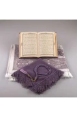 Şal + Seccade + Tesbih + Kuran Hediye Seti (çanta Boy, Lila) thumbnail 3
