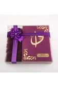 Şal + Tesbih + Kuran Hediye Seti (çanta Boy, Kadife, Mor) thumbnail 1