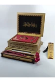 Anneler Günü Hediye Bordo Ahşap Kutulu Kuranı Kerim Seti thumbnail 1